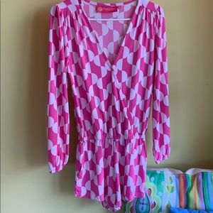 Pink and white romper